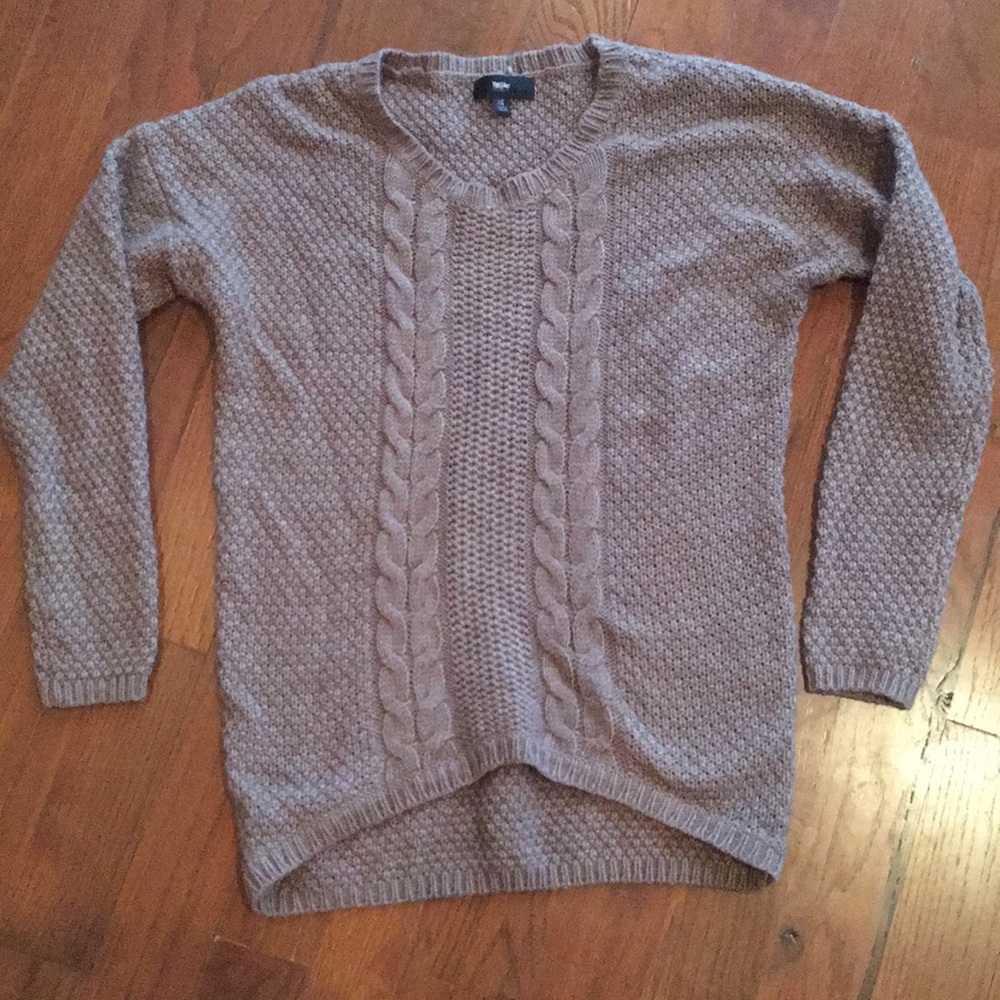 Cable knit brown sweater